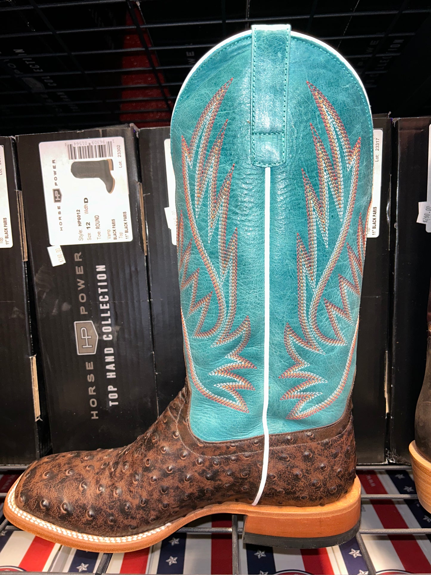 Men's Horse Power Turquoise Ostrich Boot
