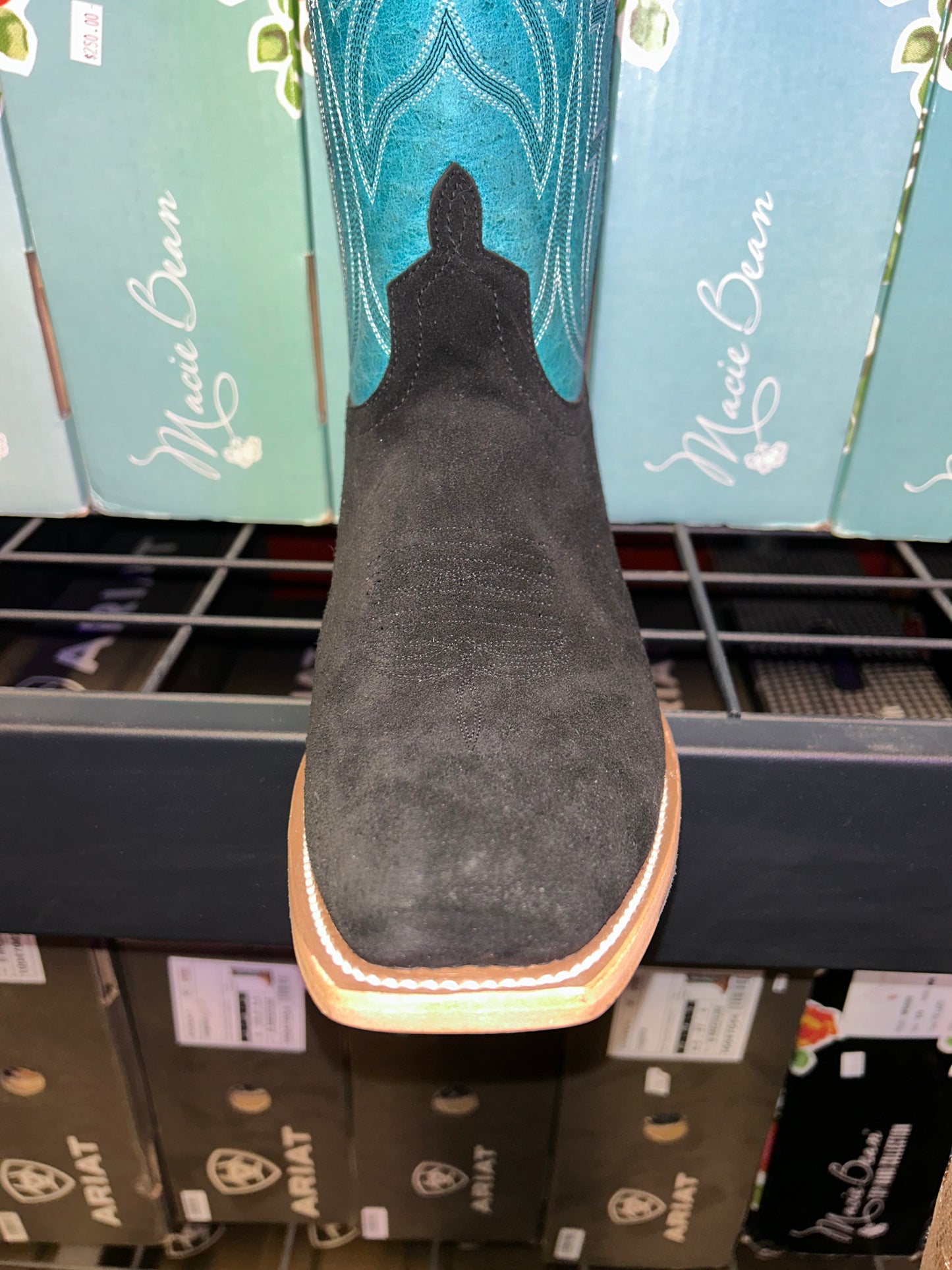 Women's Macie Bean Black Suede Turquoise Boot