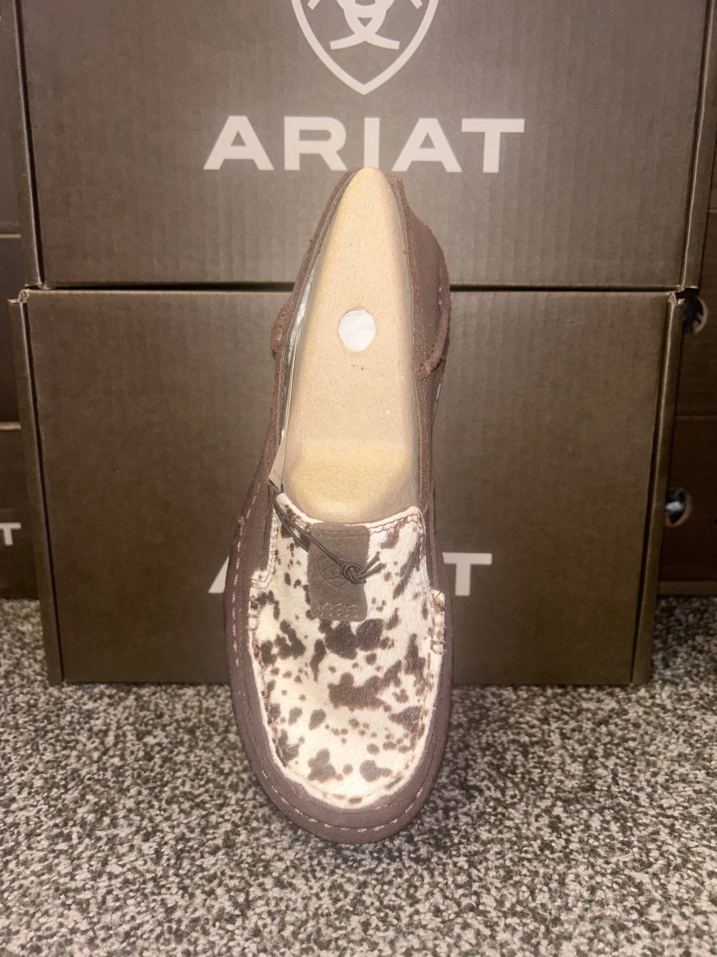 Women's Ariat Chocolate Spotted Hair On Cruiser Shoe