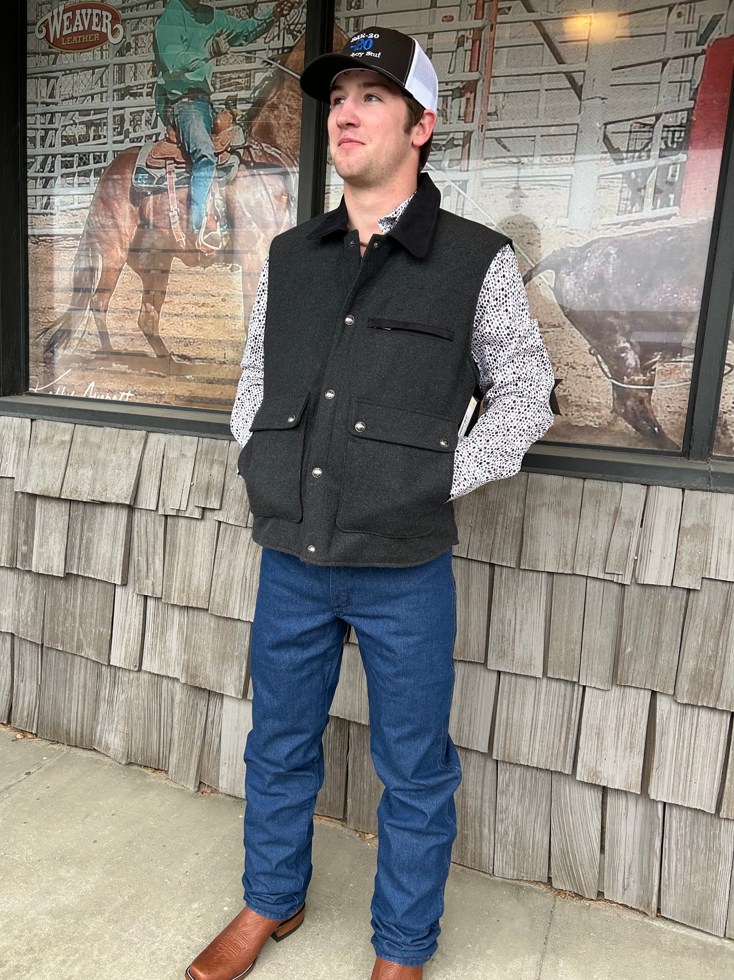Cripple Creek Men's Conceal Carry Wool Vest Black