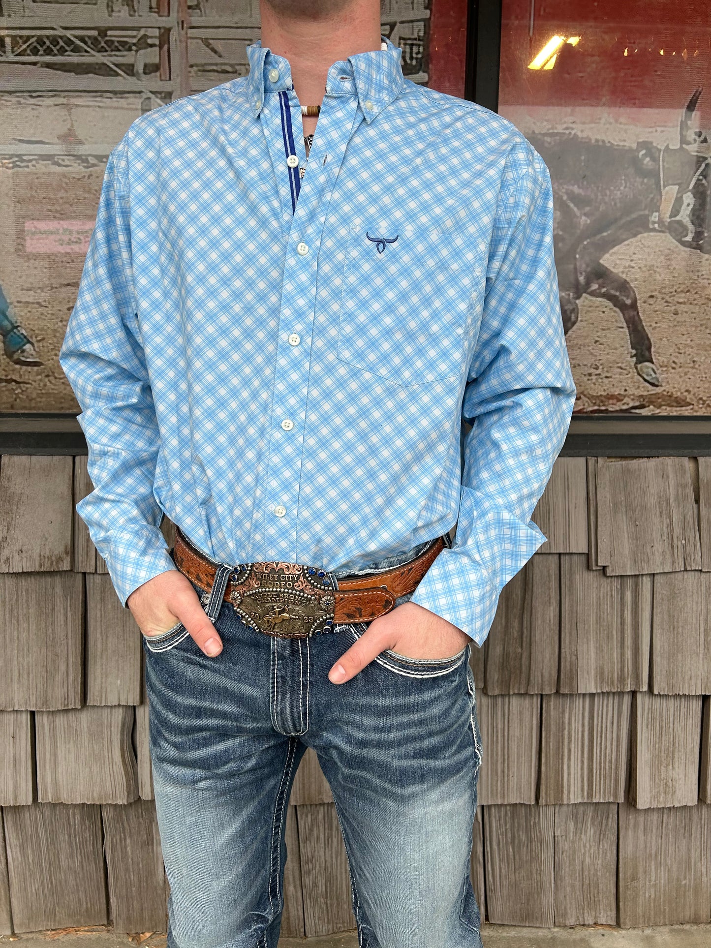 Drover Men's Long Sleeve Button Down Shirt