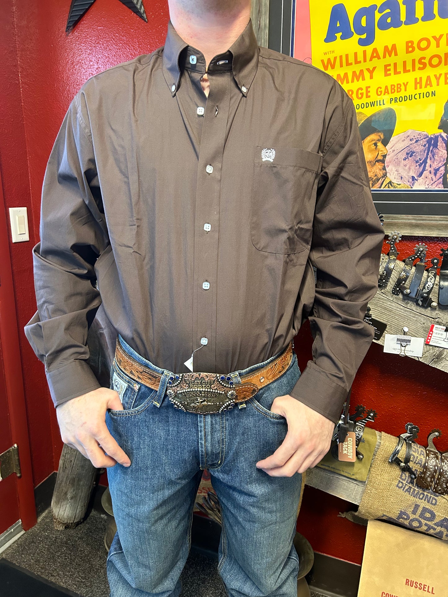 Cinch Men's Performance Solid Button Down Shirt