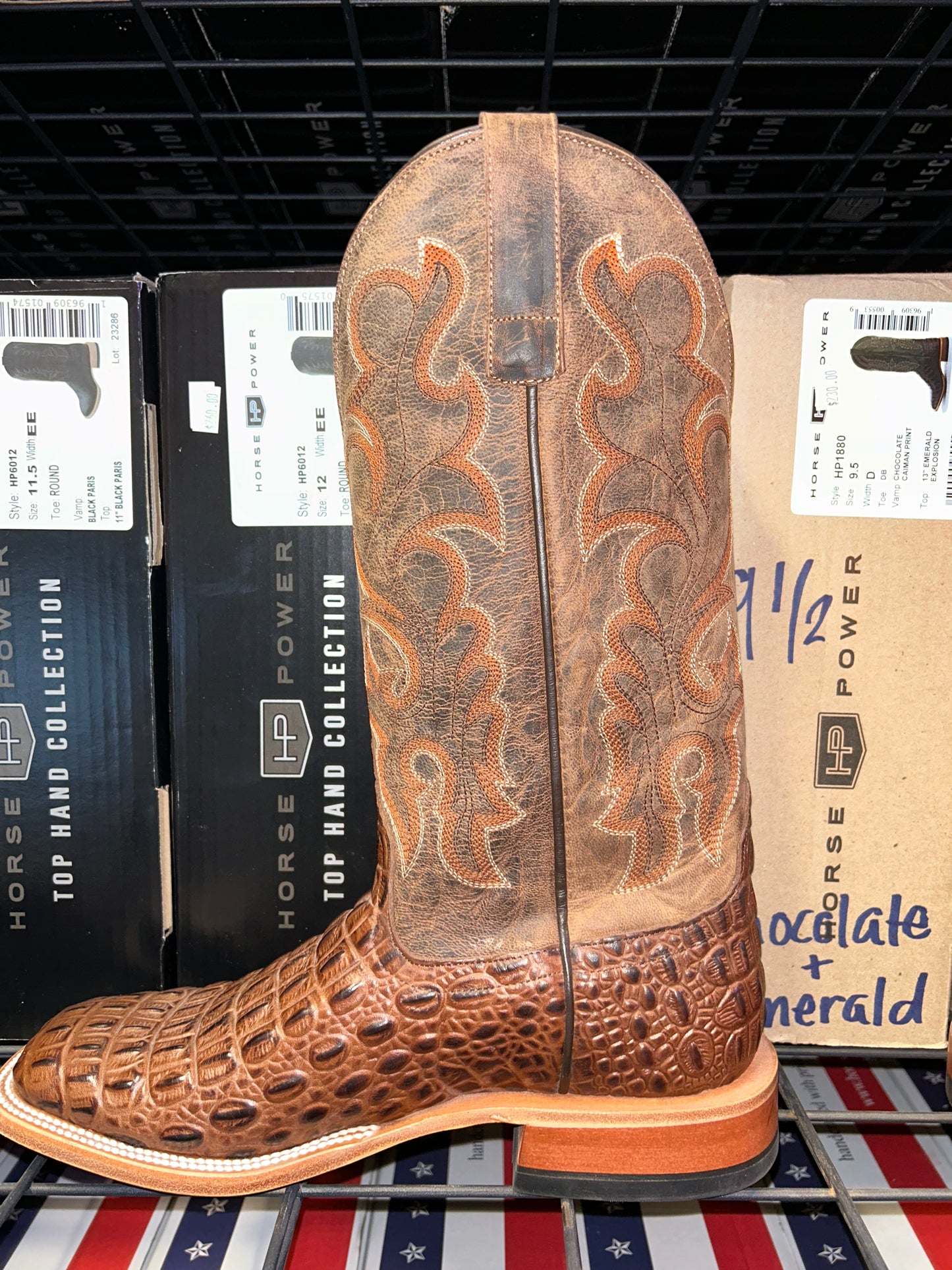 Men's Horse Power Chocolate Croc Print Boot