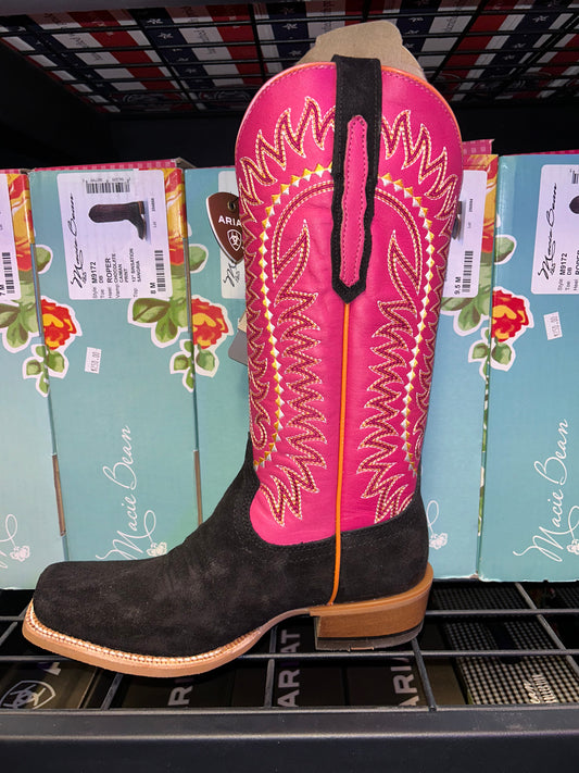 Women's Ariat Derby Monroe Black Roughout Boot