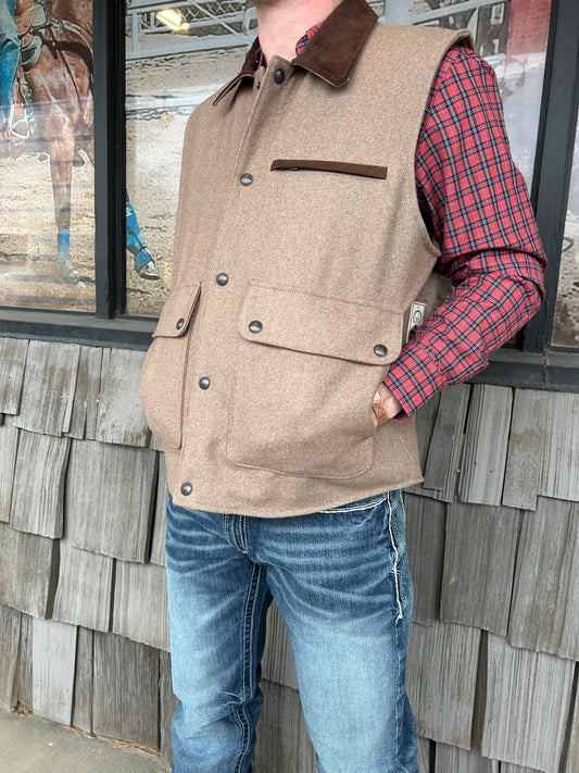 Cripple Creek Men's Conceal Carry Wool Vest Brown